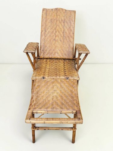 Chaise longue / fauteuil de repos en rotin