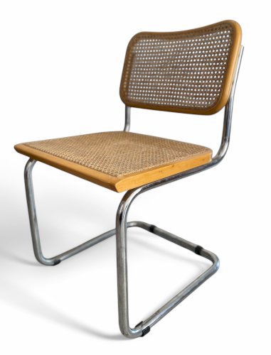 Chaise Marcel Breuer Modèle B32 - Cannage et Structure en Acier Chromé - Années 1960