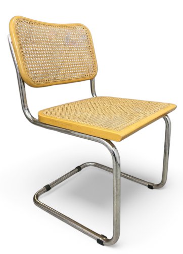 Chaise Marcel Breuer Modèle B32 - Cannage et Structure en Acier Chromé - Années 1960