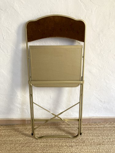 Chaise Opéra pliante en métal doré, années 1960-1970