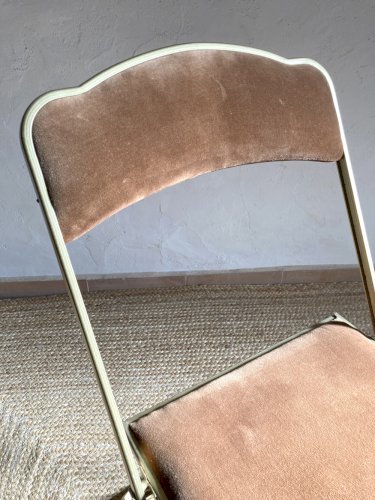 Chaise Opéra pliante en métal doré, années 1960-1970
