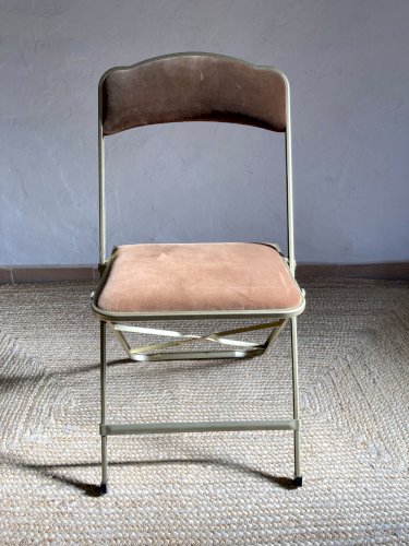 Chaise Opéra pliante en métal doré, années 1960-1970