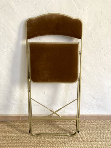 Chaise Opéra pliante en métal doré, années 1960-1970