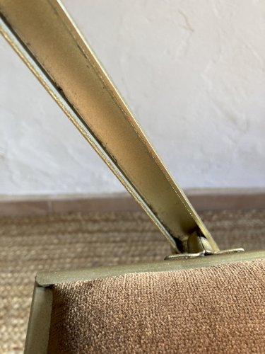 Chaise Opéra pliante en métal doré, années 1960-1970