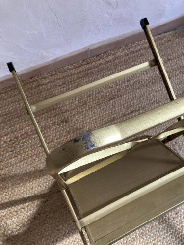 Chaise Opéra pliante en métal doré, années 1960-1970