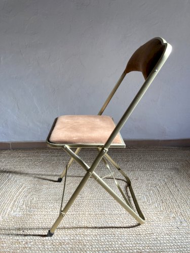 Chaise Opéra pliante en métal doré, années 1960-1970