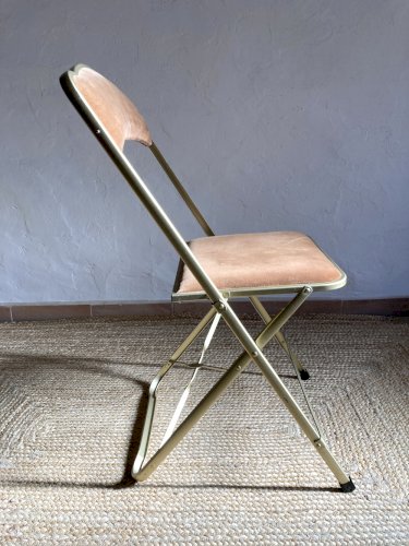 Chaise Opéra pliante en métal doré, années 1960-1970