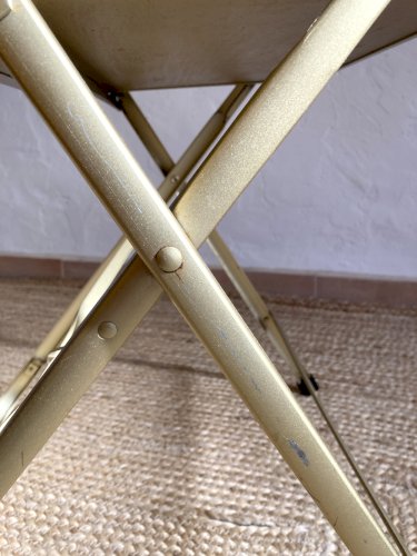 Chaise Opéra pliante en métal doré, années 1960-1970