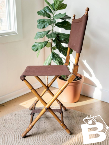 Chaise pliante de campagne, faux bambou