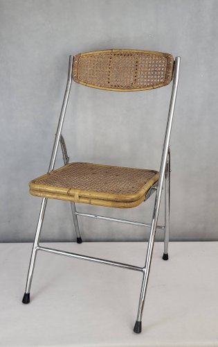 Chaise pliante en rotin 1970