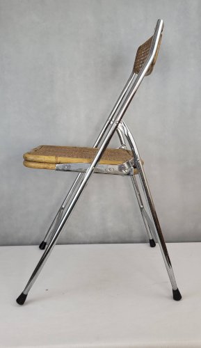 Chaise pliante en rotin 1970