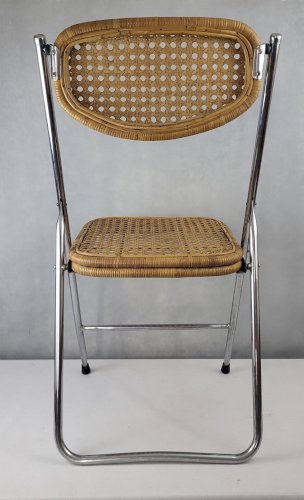 Chaise pliante en rotin 1970