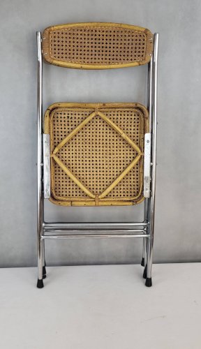 Chaise pliante en rotin 1970