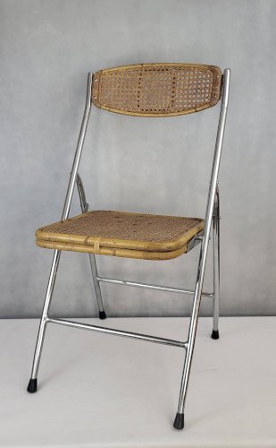 Chaise pliante en rotin 1970