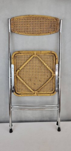 Chaise pliante en rotin 1970