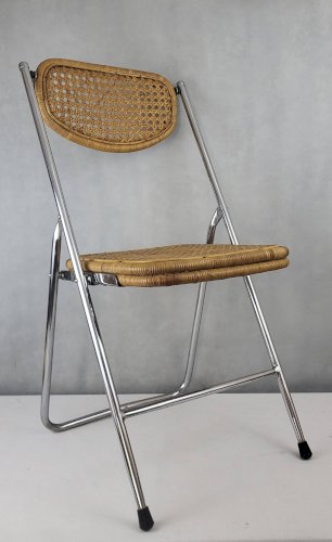 Chaise pliante en rotin 1970