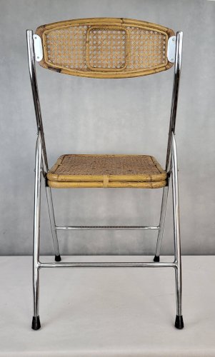 Chaise pliante en rotin 1970