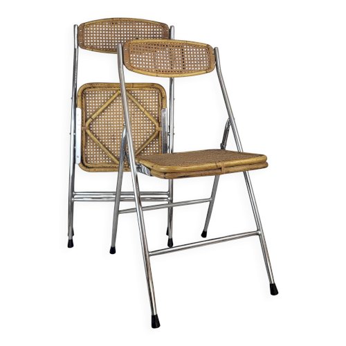 Chaise pliante en rotin 1970