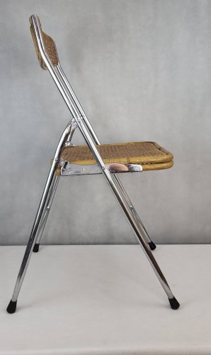 Chaise pliante en rotin 1970