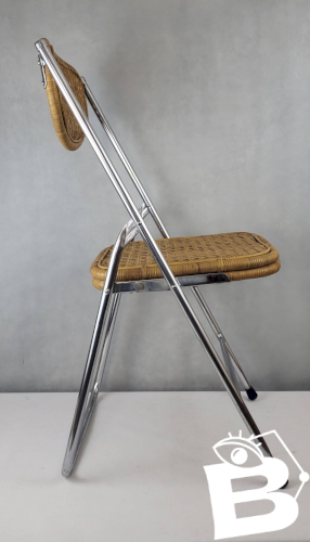 Chaise pliante en rotin 1970