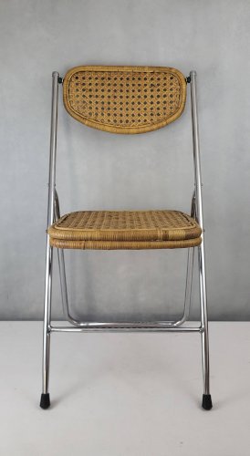 Chaise pliante en rotin 1970