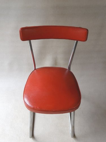 Chaise Thonet Bauhaus skaï et acier, ca. 1950