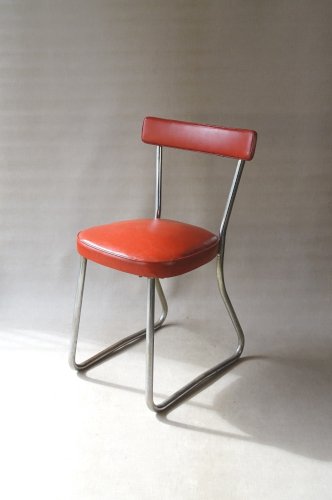 Chaise Thonet Bauhaus skaï et acier, ca. 1950