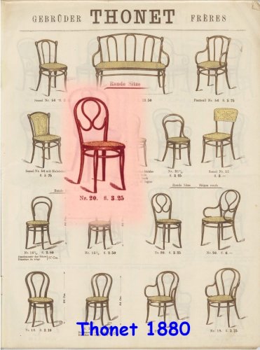 Chaise Thonet N°20 OMEGA, vers 1890 cannée