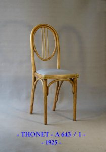 Chaise Thonet N°643/1 de 1928- Art déco - assise cuir -