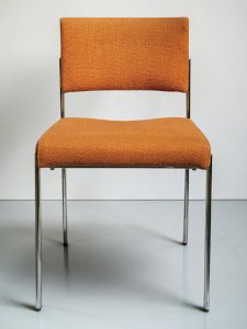 Chaise vintage design, structure tubulaire chromée, années 1960-1970
