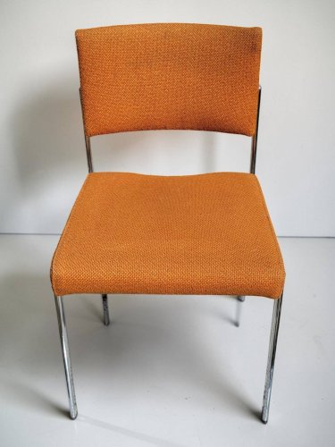 Chaise vintage design, structure tubulaire chromée, années 1960-1970