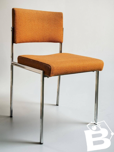 Chaise vintage design, structure tubulaire chromée, années 1960-1970