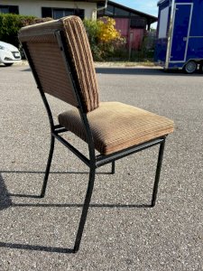 Vintage metal and velvet chair 1950