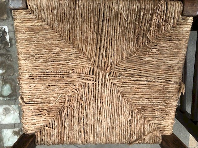 chaises anciennes de campagne en bois et paille (4 ex)