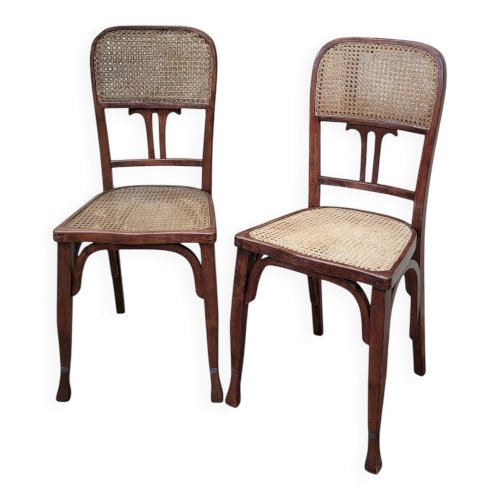 Chaises Art Nouveau en bois courbé