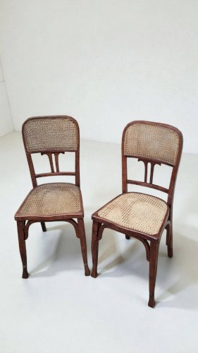 Chaises Art Nouveau en bois courbé