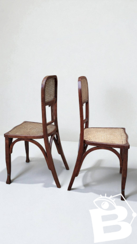 Chaises Art Nouveau en bois courbé