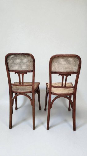 Chaises Art Nouveau en bois courbé