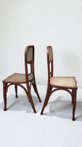 Chaises Art Nouveau en bois courbé