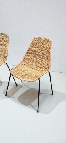 Chaises Basket en Osier par Gian Franco Legler, 1950s