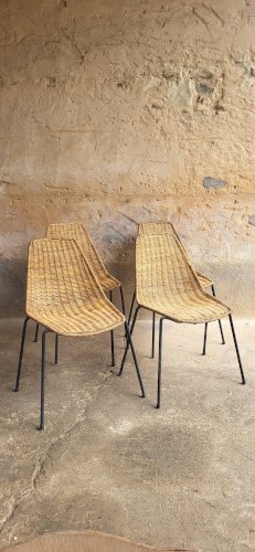 Chaises Basket en Osier par Gian Franco Legler, 1950s