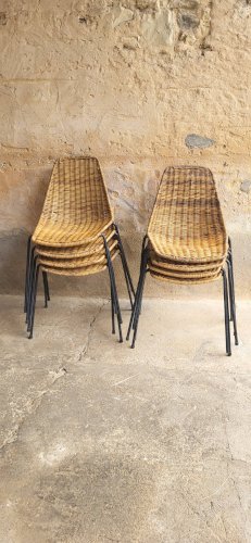 Chaises Basket en Osier par Gian Franco Legler, 1950s
