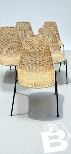 Chaises Basket en Osier par Gian Franco Legler, 1950s