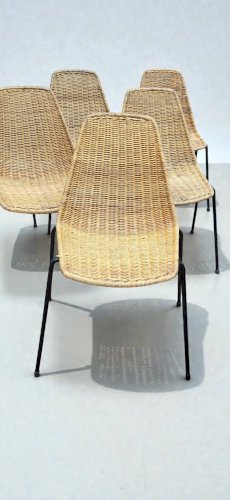 Chaises Basket en Osier par Gian Franco Legler, 1950s