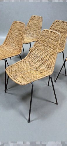 Chaises Basket en Osier par Gian Franco Legler, 1950s