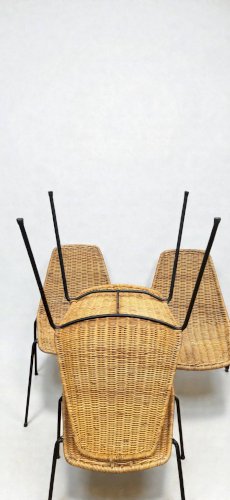 Chaises Basket en Osier par Gian Franco Legler, 1950s