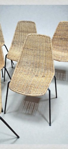 Chaises Basket en Osier par Gian Franco Legler, 1950s