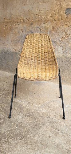 Chaises Basket en Osier par Gian Franco Legler, 1950s