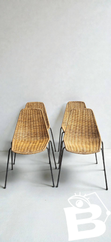 Chaises Basket en Osier par Gian Franco Legler, 1950s
