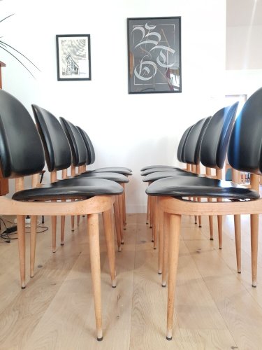 Chaises vintagespégase par Pierre Gurariche / Baumann